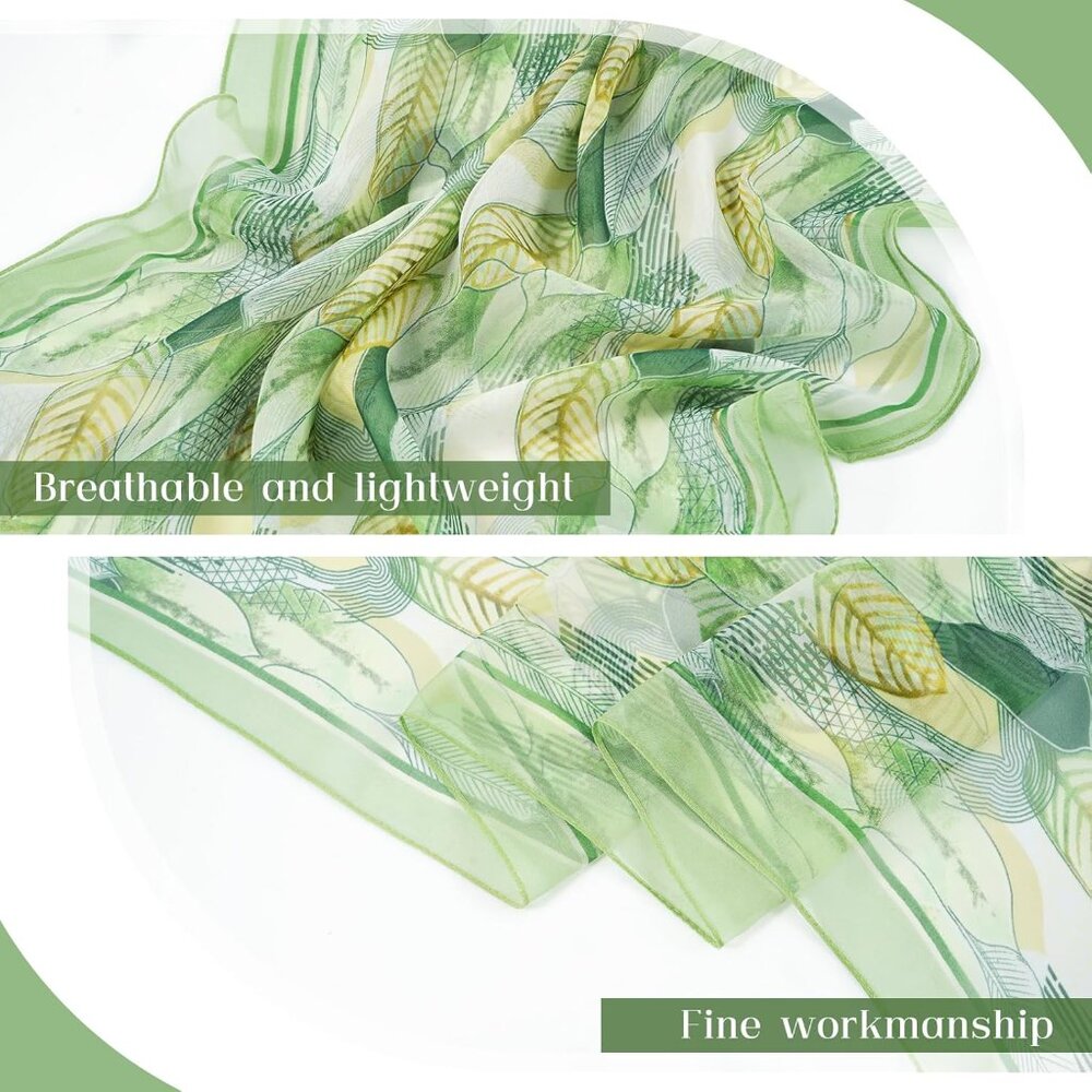 Herebuy - Unique Women's Floral Scarves: Chiffon Flowers & Birds Printed Scarf - Picture 2 of 7